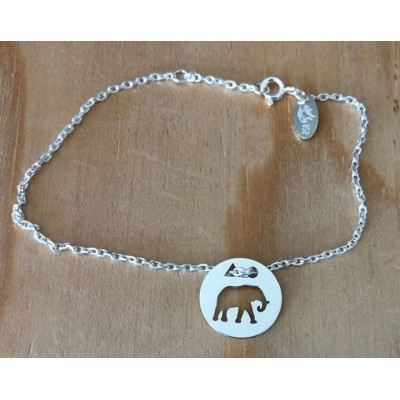 Bracelet femme argent, créateur CabaneTchanque, Token's Eléphant